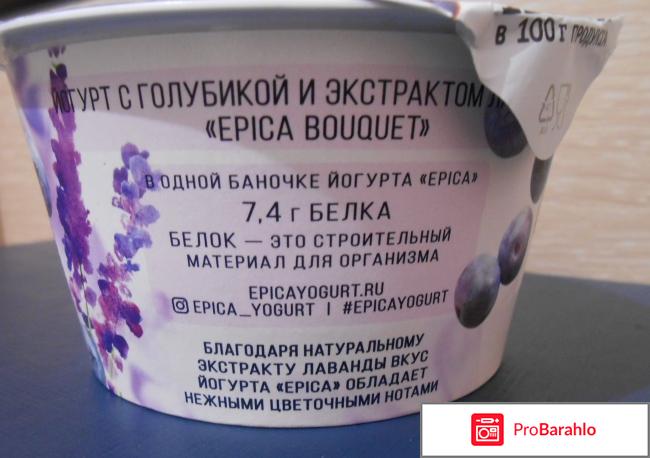Йогурт Epica Bouquet Голубика-лаванда отрицательные отзывы