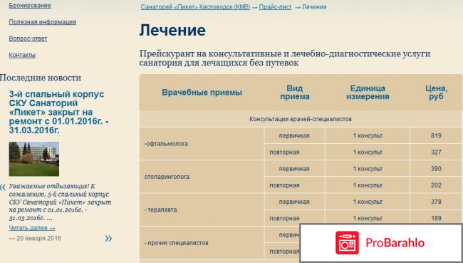 Кисловодск санаторий пикет отрицательные отзывы