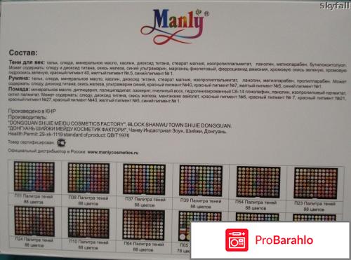 Тени для век Палитра теней 88 цветов Manly PRO отрицательные отзывы