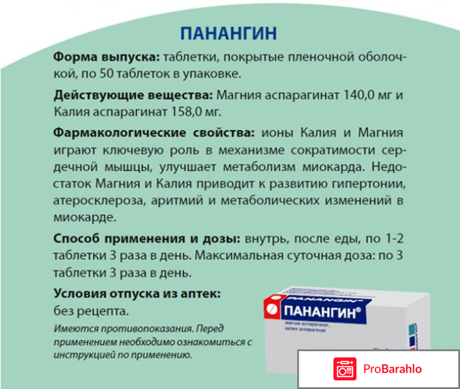 Панангин инструкция по применению отзывы кардиологов цена 
