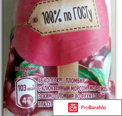 Мороженое 48 копеек пломбир с клюквенным морсом обман