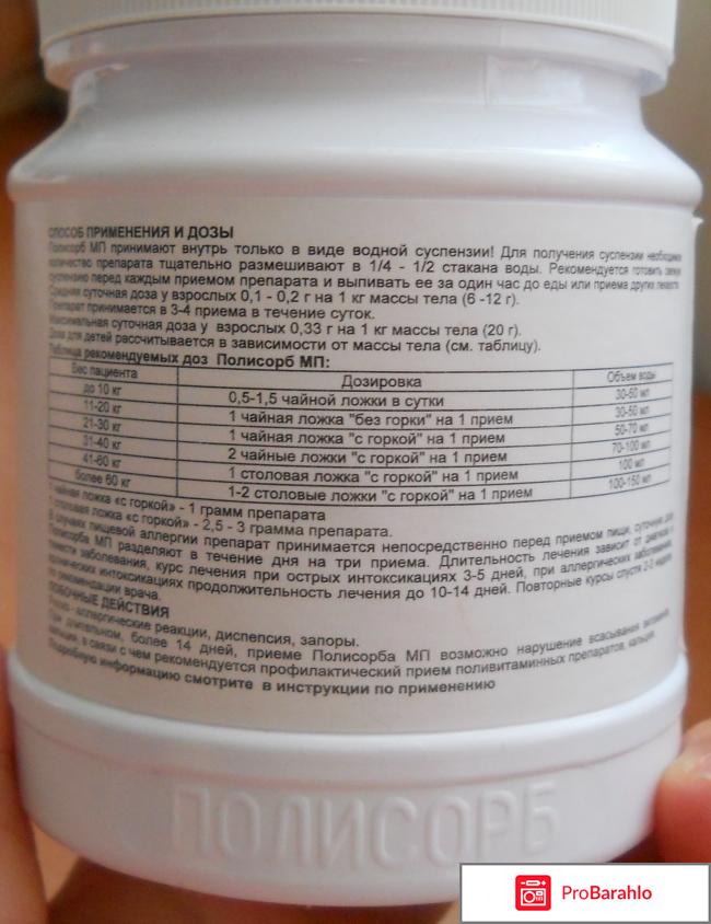 Энтеросорбент `Полисорб МП` отрицательные отзывы