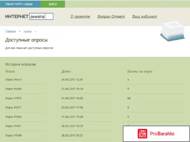 Сайт internetanketa.ru отрицательные отзывы