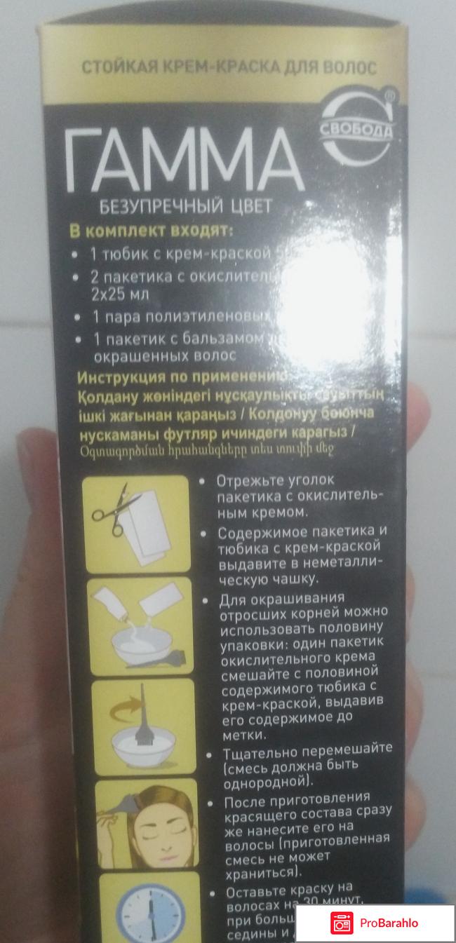 Краска для волос Гамма 100% цвета отрицательные отзывы