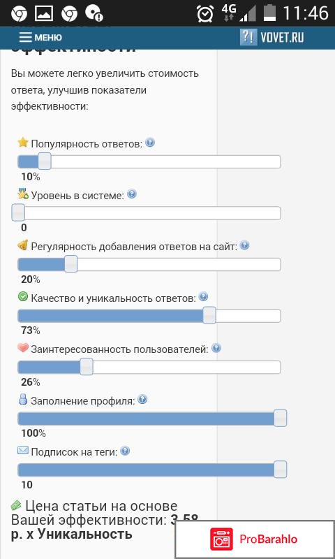 Заработок на сайте VOVET.RU 