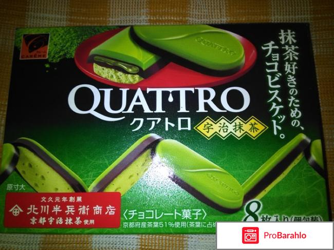 Печенье с шоколадом и чаем матча Kabaya Quattro Matcha 