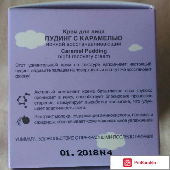 Крем для лица Пудинг с карамелью Yummy skin care фото