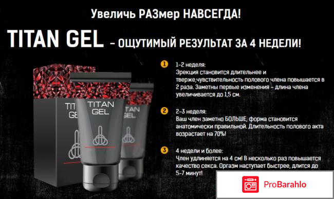 TitanGel (Титан гель) положительные и отрицательные отзывы реальные отзывы