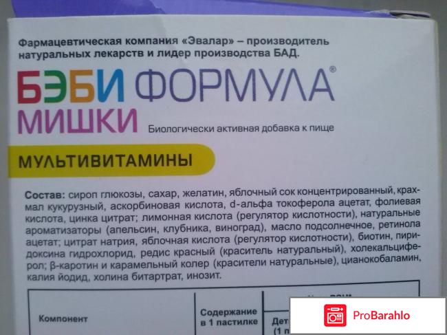 Мультивитамины Бэби формула  Мишки реальные отзывы
