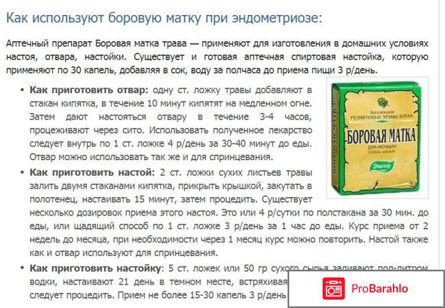 Боровая матка отзывы женщин при эндометриозе обман
