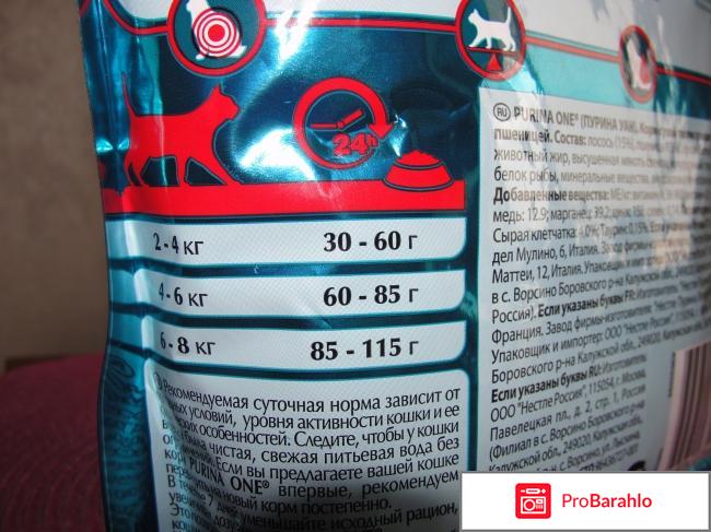 Сухой корм Purina One для стерилизованных кошек отрицательные отзывы