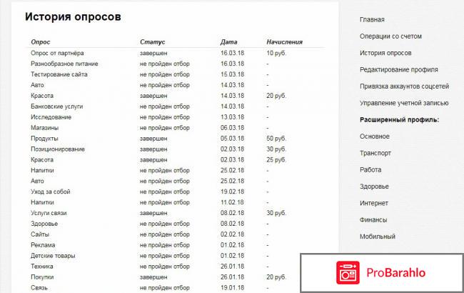 InternetOpros - Деньги за ответы анкеты отрицательные отзывы