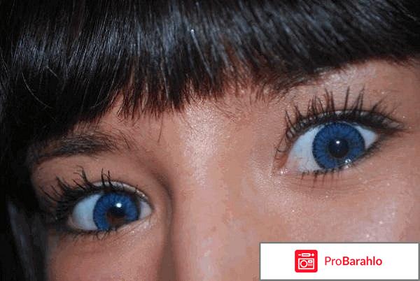 Голубые линзы на карие глаза 