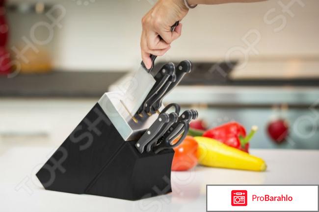 Набор ножей с подставкой и ножеточкой Delimano «Шеф повар» 