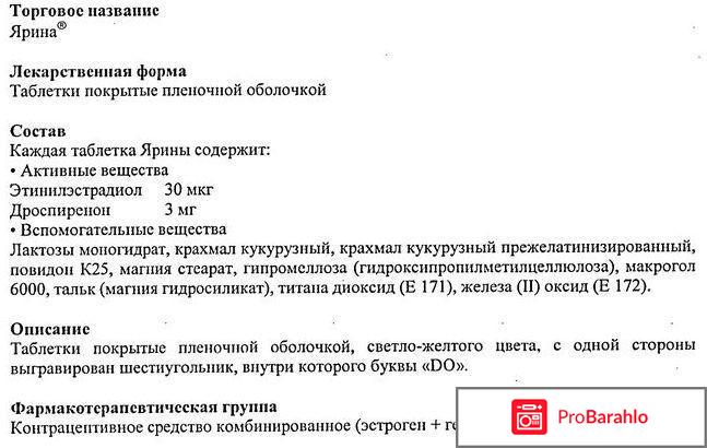 Ярина инструкция отзывы 
