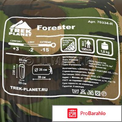 Спальный мешок Trek Planet Forester обман