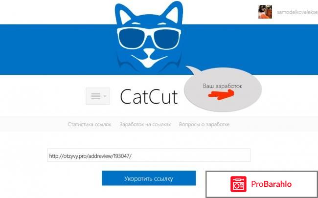 Catcut (кэткат - кэт кат) - заработок на ссылках скрины выплат внутри 