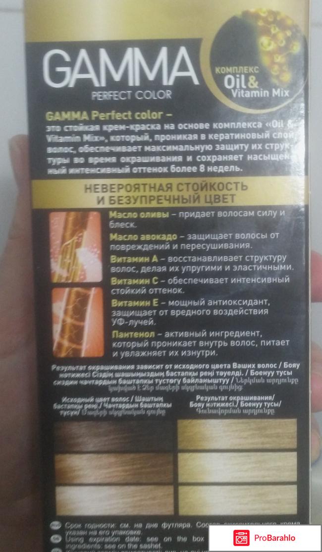 Краска для волос Гамма 100% цвета обман