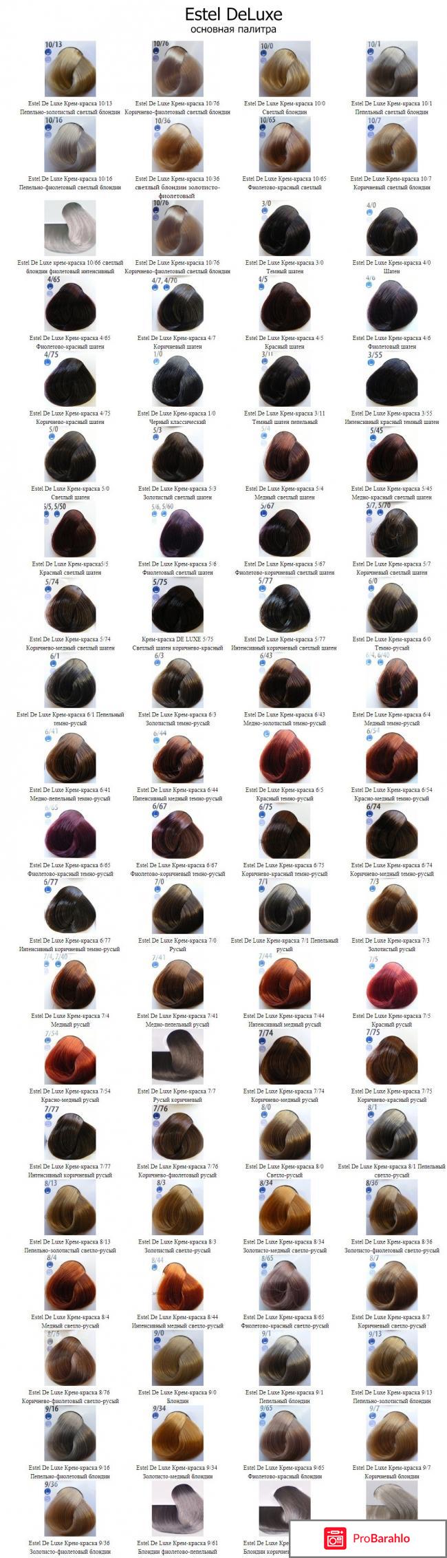 Эстель делюкс палитра цветов 