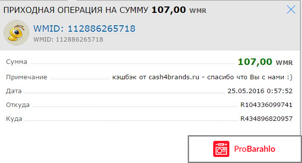 Cash4Brands.ru возвращает покупателю процент от стоимости покупки. реальные отзывы